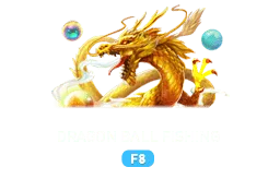 ไทล์เกมตกปลาธีมมังกรทองบนพื้นหลังมืด